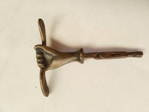 Antiguidades: antiguo tirador de puerta en bronce - c126